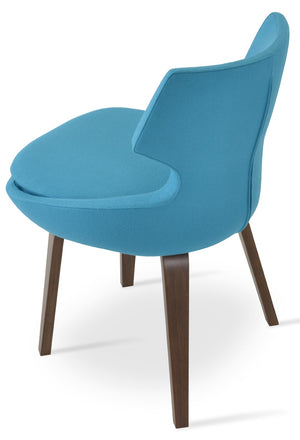 Soho Concept Patara Plywood Dining Chair In Camira Era Fabric – 10-year Guarantee, Stylish Comfort, Walnut Finish Walnut,Turquoise  Soho-concept-dining-chair-05220