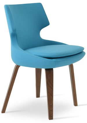 Soho Concept Patara Plywood Dining Chair In Camira Era Fabric – 10-year Guarantee, Stylish Comfort, Walnut Finish Walnut  Soho-concept-dining-chair-05219