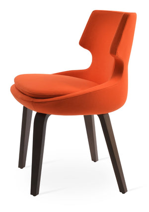 Soho Concept Patara Plywood Dining Chair In Camira Era Fabric – 10-year Guarantee, Stylish Comfort, Walnut Finish Walnut,Orange  Soho-concept-dining-chair-05215