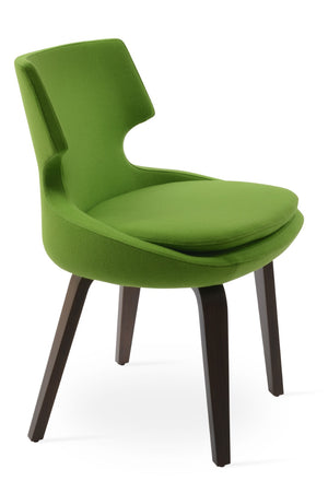 Soho Concept Patara Plywood Dining Chair With Premium Camira Wool Fabric & 10-year Guarantee – Stylish Comfort! Wenge,Pistachio  Soho-concept-dining-chair-05217