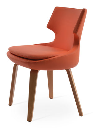 Soho Concept Patara Plywood Dining Chair With Memory Swivel, Soft Leatherette Upholstery & 2-year Guarantee Natural,Orange  Soho-concept-dining-chair-05207