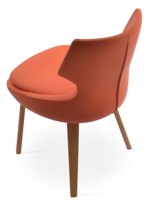 Soho Concept Patara Plywood Dining Chair With Memory Swivel, Soft Leatherette Upholstery & 2-year Guarantee Natural,Orange  Soho-concept-dining-chair-05207