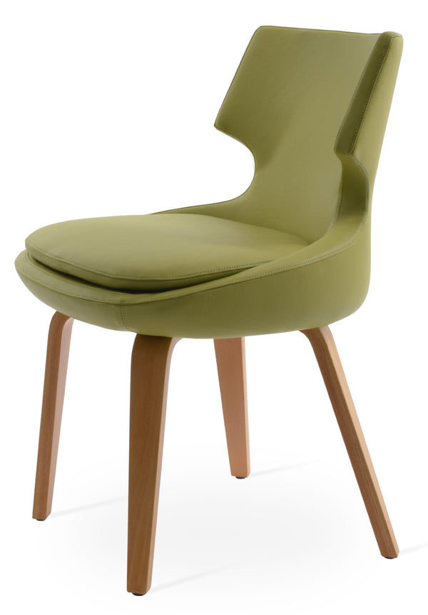 Soho Concept Patara Plywood Dining Chair With Memory Swivel, Soft Leatherette Upholstery & 2-year Guarantee Natural,Green  Soho-concept-dining-chair-05205