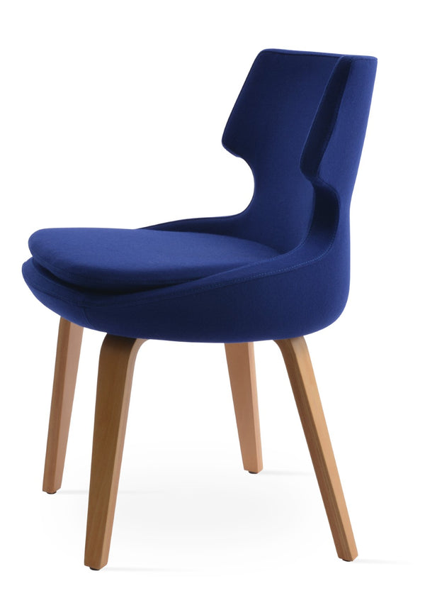 Soho Concept Patara Plywood Dining Chair With Premium Camira Wool Fabric & 10-year Guarantee – Stylish Comfort! Natural,Blue  Soho-concept-dining-chair-05203