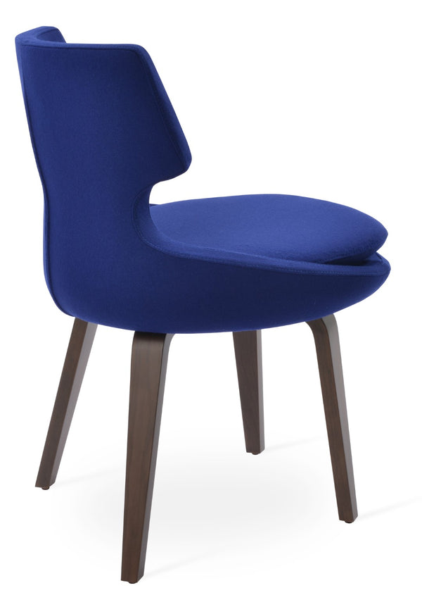 Soho Concept Patara Plywood Dining Chair With Premium Camira Wool Fabric & 10-year Guarantee – Stylish Comfort! Walnut,Blue  Soho-concept-dining-chair-05211