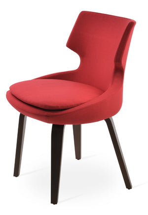 Soho Concept Patara Plywood Dining Chair In Camira Era Fabric – 10-year Guarantee, Stylish Comfort, Walnut Finish Walnut,Red  Soho-concept-dining-chair-05208