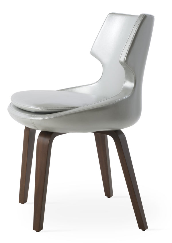 Soho Concept Patara Plywood Dining Chair - Stylish Walnut/Silver Finish, Comfort Seat & 10-year Guarantee! Walnut,Silver  Soho-concept-dining-chair-05210