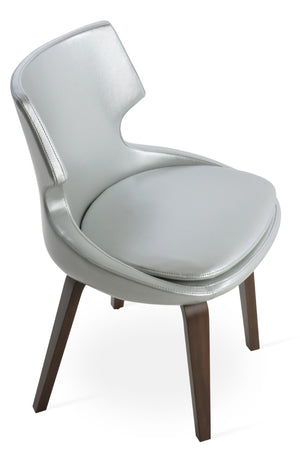 Soho Concept Patara Plywood Dining Chair - Stylish Walnut/Silver Finish, Comfort Seat & 10-year Guarantee! Walnut,Silver  Soho-concept-dining-chair-05210
