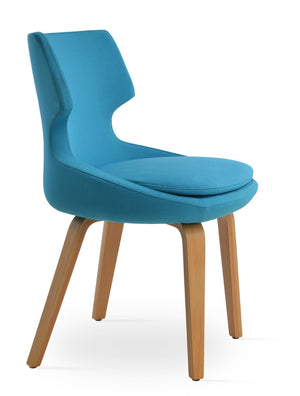 Soho Concept Patara Plywood Dining Chair - Stylish Upholstery, Memory Swivel, 10-year Guarantee, Quality Craftsmanship Natural,Turquoise  Soho-concept-dining-chair-05193