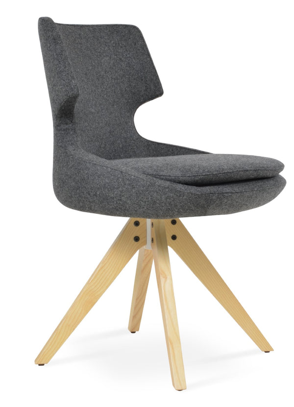 Soho Concept Patara Pyramid Swivel Dining Chair In Premium Camira Wool – 10-year Guarantee, Stylish & Durable Ash,Natural,Dark Grey  Soho-concept-dining-chair-05236