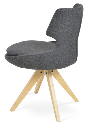 Soho Concept Patara Pyramid Swivel Dining Chair In Premium Camira Wool – 10-year Guarantee, Stylish & Durable Ash,Natural,Dark Grey  Soho-concept-dining-chair-05236