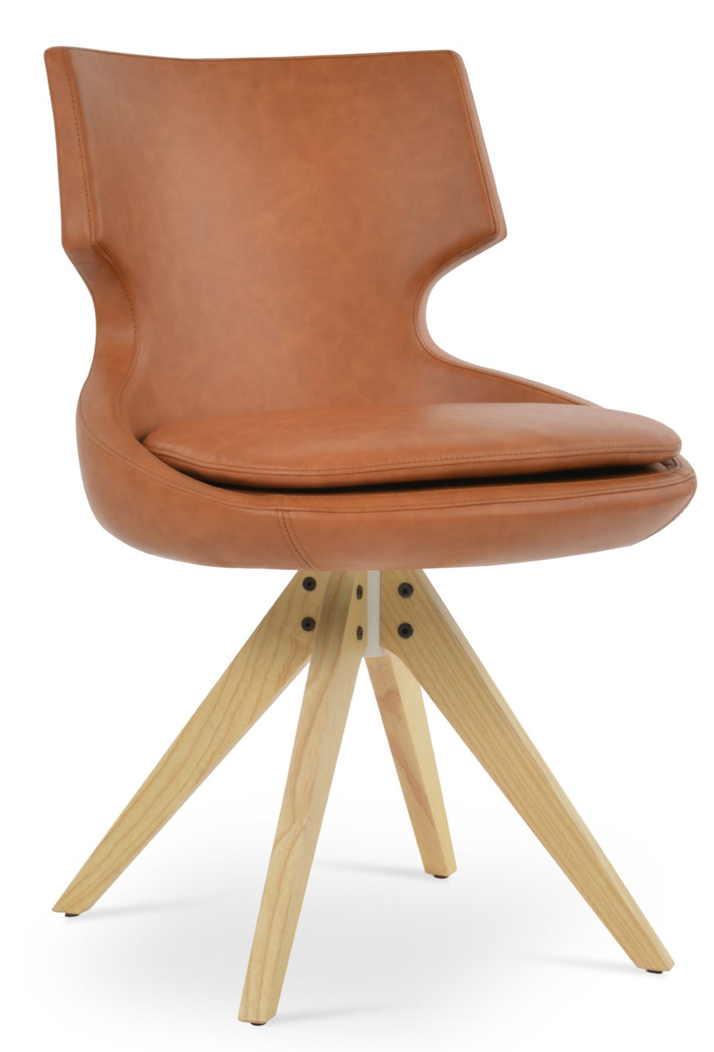 Soho Concept Patara Pyramid Swivel Dining Chair – Stylish Comfort, Walnut Finish, 5-year Guarantee, 350 Lbs Capacity Walnut  Soho-concept-dining-chair-05235