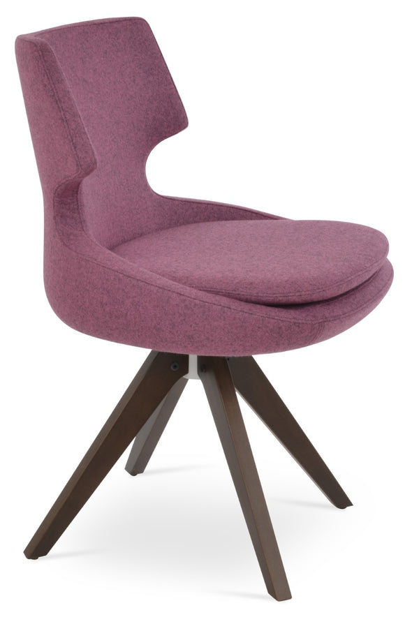 Soho Concept Patara Pyramid Swivel Dining Chair In Premium Camira Wool – 10-year Guarantee, Stylish & Durable Walnut  Soho-concept-dining-chair-05227