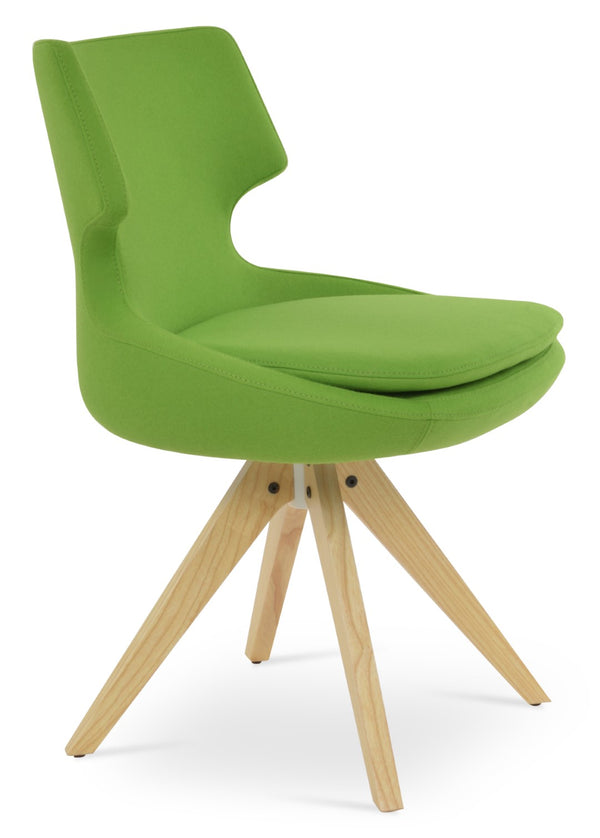 Soho Concept Patara Pyramid Swivel Dining Chair In Premium Camira Wool – 10-year Guarantee, Stylish & Durable Walnut  Soho-concept-dining-chair-05229