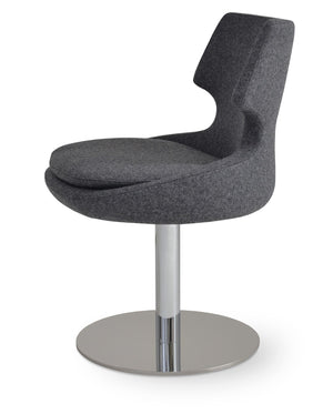 Soho Concept Patara Round Swivel Chair In Camira Blazer Wool - Durable, Stylish, 10-year Guarantee, Made In Turkiye Dark Grey  Soho-concept-dining-chair-05242