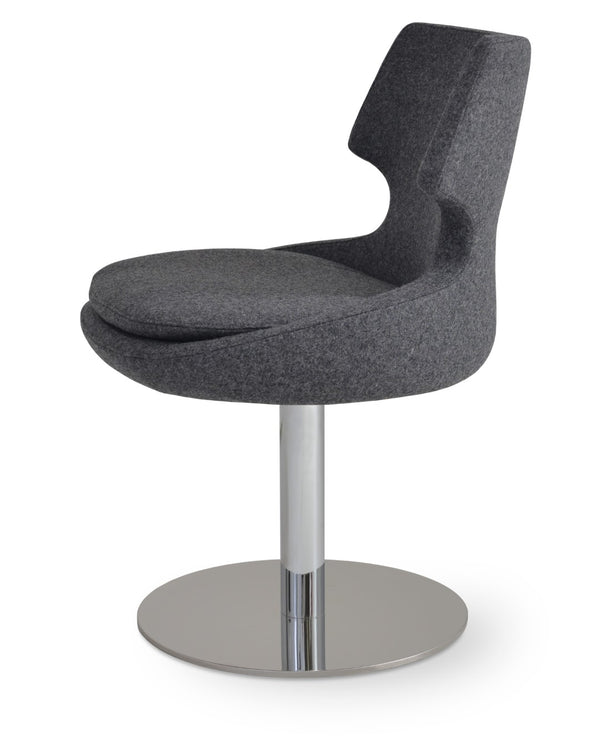 Soho Concept Patara Round Swivel Chair In Camira Blazer Wool - Durable, Stylish, 10-year Guarantee, Made In Turkiye Dark Grey  Soho-concept-dining-chair-05242