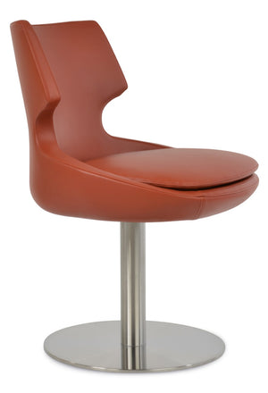 Soho Concept Patara Round Swivel Chair – Modern Comfort With 5-year Guarantee, Stylish Ppm Upholstery, 350 Lbs Capacity Brick  Soho-concept-dining-chair-05249