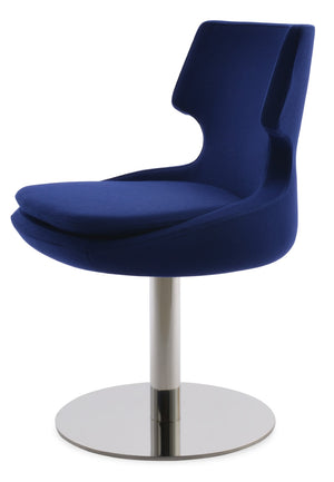 Soho Concept Patara Round Swivel Chair In Camira Blazer Wool - Durable, Stylish, 10-year Guarantee, Made In Turkiye Blue  Soho-concept-dining-chair-05262