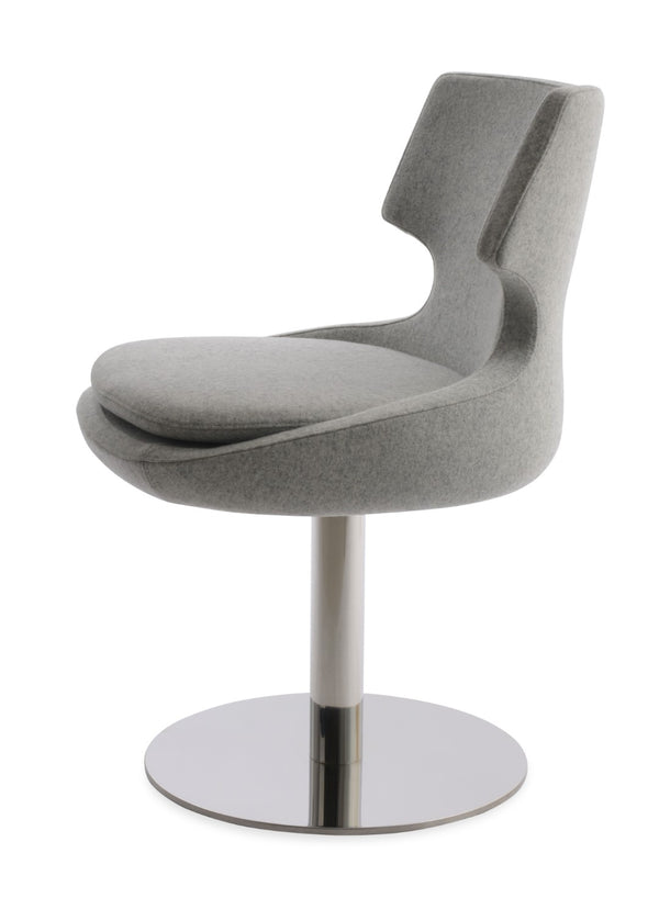 Soho Concept Patara Round Swivel Chair In Camira Blazer Wool - Durable, Stylish, 10-year Guarantee, Made In Turkiye Silver  Soho-concept-dining-chair-05260