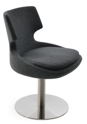 Soho Concept Patara Round Swivel Chair In Camira Blazer Wool - Durable, Stylish, 10-year Guarantee, Made In Turkiye Dark Grey  Soho-concept-dining-chair-05251