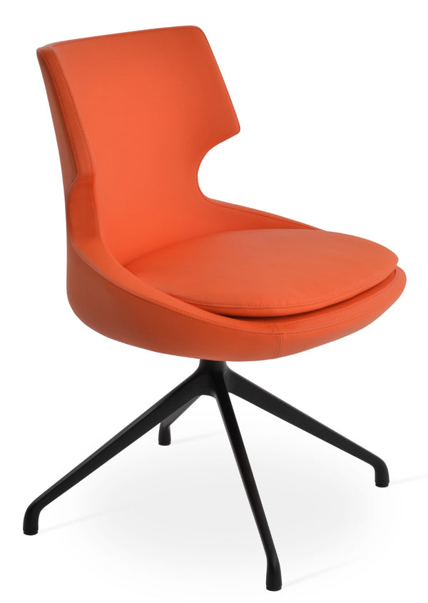 Soho Concept Patara Spider Chair - Stylish Leatherette Dining Chair With Aluminum Base & 2-year Warranty, Light Grey Black,Orange  Soho-concept-dining-chair-05295