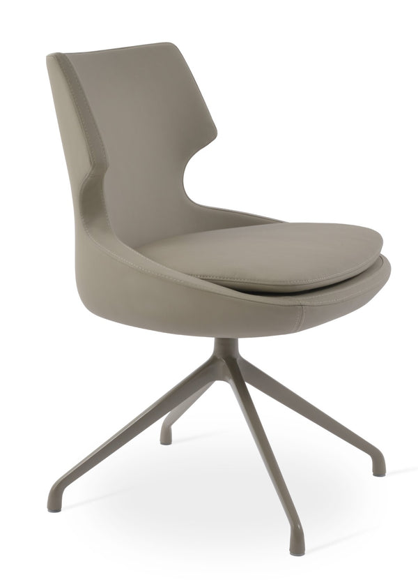 Soho Concept Patara Spider Chair - Stylish Leatherette Dining Chair With Aluminum Base & 2-year Warranty, Light Grey Bone  Soho-concept-dining-chair-05294