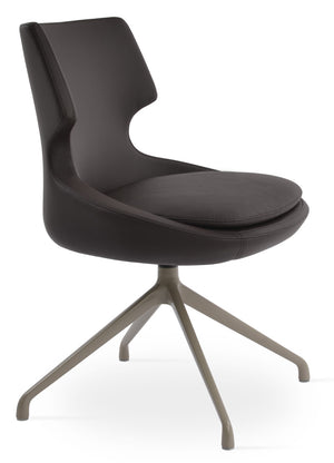 Soho Concept Patara Spider Chair - Stylish Leatherette Dining Chair With Aluminum Base & 2-year Warranty, Light Grey Brown  Soho-concept-dining-chair-05293