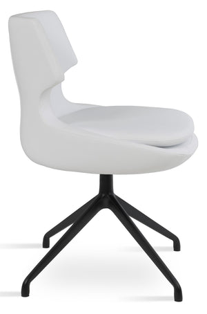 Soho Concept Patara Spider Chair - Stylish Leatherette Dining Chair With Aluminum Base & 2-year Warranty, Light Grey Black,White  Soho-concept-dining-chair-05298