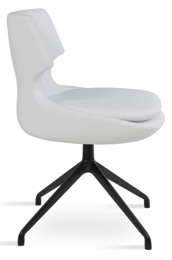 Soho Concept Patara Spider Chair - Stylish Leatherette Dining Chair With Aluminum Base & 2-year Warranty, Light Grey Black,White  Soho-concept-dining-chair-05298