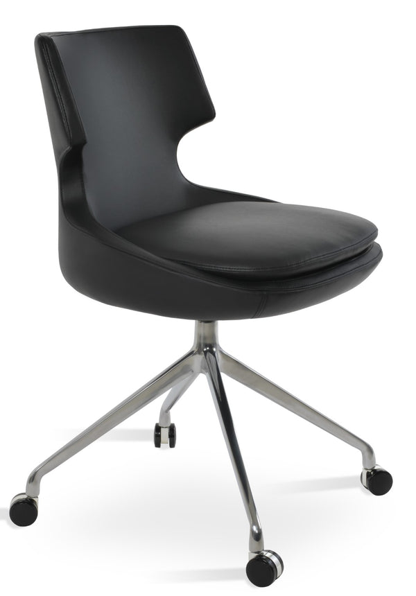Soho Concept Patara Spider Chair - Stylish Leatherette Dining Chair With Aluminum Base & 2-year Warranty, Light Grey Black  Soho-concept-dining-chair-05301