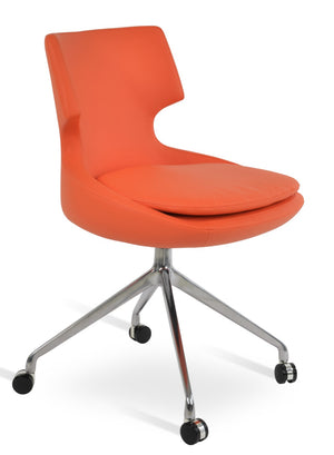 Soho Concept Patara Spider Chair - Stylish Leatherette Dining Chair With Aluminum Base & 2-year Warranty, Light Grey Orange  Soho-concept-dining-chair-05302