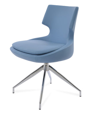 Soho Concept Patara Spider Chair - Stylish Leatherette Dining Chair With Aluminum Base & 2-year Warranty, Light Grey Chrome,Blue  Soho-concept-dining-chair-05280