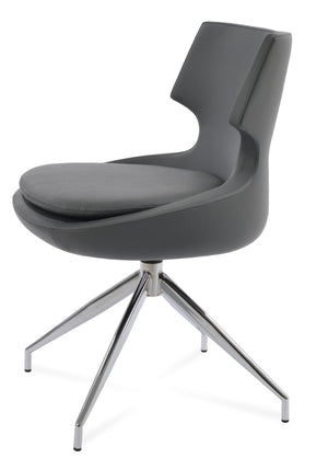 Soho Concept Patara Spider Chair - Stylish Leatherette Dining Chair With Aluminum Base & 2-year Warranty, Light Grey Chrome,Grey  Soho-concept-dining-chair-05281