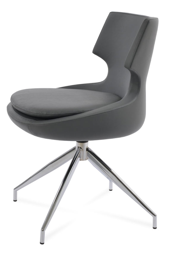 Soho Concept Patara Spider Chair - Stylish Leatherette Dining Chair With Aluminum Base & 2-year Warranty, Light Grey Chrome,Grey  Soho-concept-dining-chair-05281