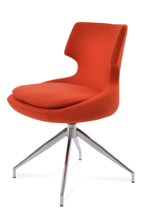 Soho Concept Patara Spider Chair - Elegant Dining Chair In Camira Blazer Wool, 10-year Guarantee, Versatile Design Chrome,Orange  Soho-concept-dining-chair-05278