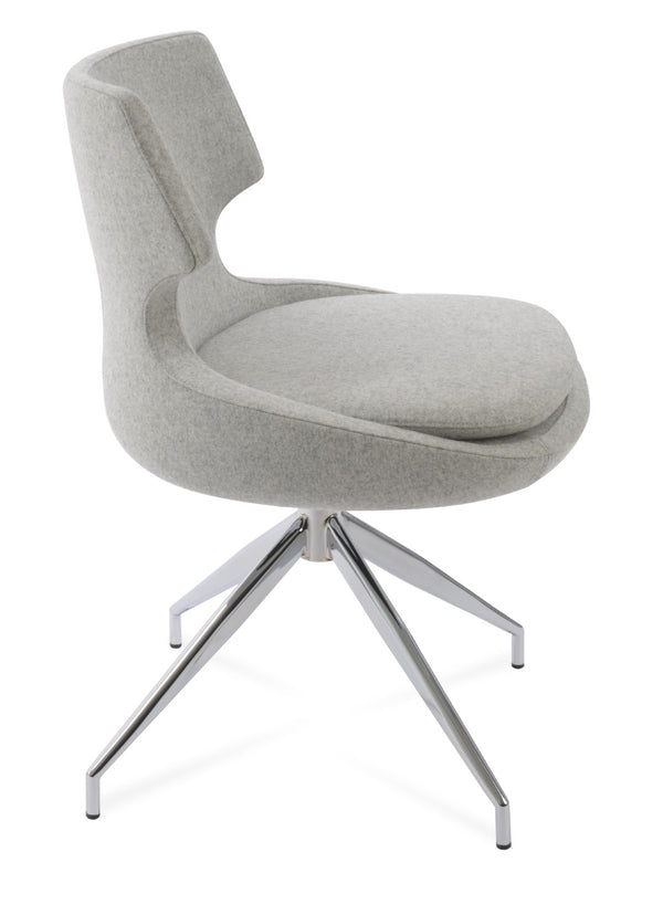 Soho Concept Patara Spider Chair - Elegant Dining Chair In Camira Blazer Wool, 10-year Guarantee, Versatile Design Chrome,Silver  Soho-concept-dining-chair-05279