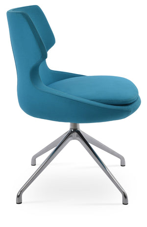 Soho Concept Patara Spider Chair - Stylish Dining Seating In Durable Camira Era Fabric, 10-year Guarantee, Dark Grey Turquoise  Soho-concept-dining-chair-05287
