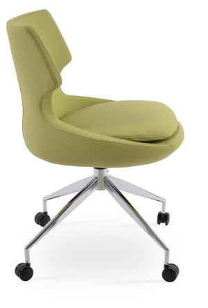 Soho Concept Patara Spider Chair - Stylish Ppm-green Dining Chair With Polished Aluminum Base & 5-year Guarantee Chrome,Green  Soho-concept-dining-chair-05289
