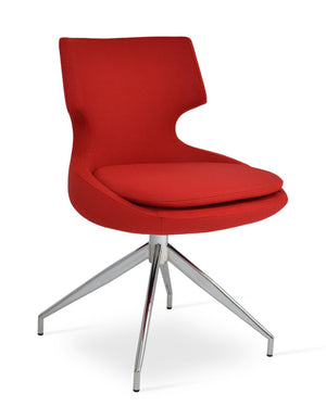 Soho Concept Patara Spider Chair - Stylish Dining Seating In Durable Camira Era Fabric, 10-year Guarantee, Dark Grey Red  Soho-concept-dining-chair-05267