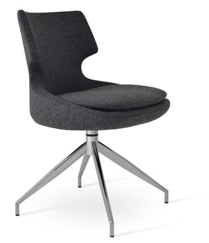 Soho Concept Patara Spider Chair - Stylish Dining Seating In Durable Camira Era Fabric, 10-year Guarantee, Dark Grey Dark Grey  Soho-concept-dining-chair-05266