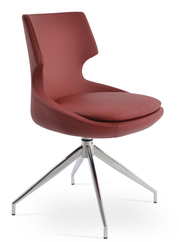 Soho Concept Patara Spider Chair - Stylish Dining Chair With Aluminum Base, 5-year Guarantee, Red & Chrome Finish Chrome,Red  Soho-concept-dining-chair-05269