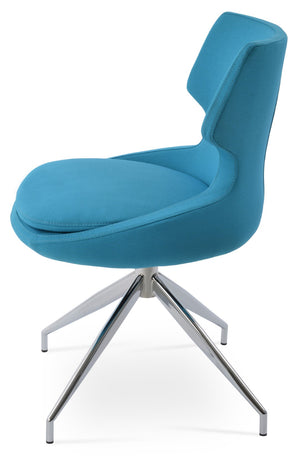 Soho Concept Patara Spider Chair - Stylish Dining Seating In Durable Camira Era Fabric, 10-year Guarantee, Dark Grey Chrome,Turquoise  Soho-concept-dining-chair-05268