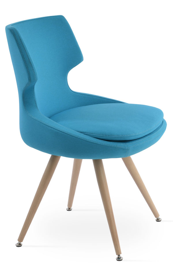 Soho Concept Patara Star Chair - Elegant Dining Chair With Stylish Fabric Options & 10-year Guarantee, Walnut Natural,Turquoise  Soho-concept-dining-chair-05349