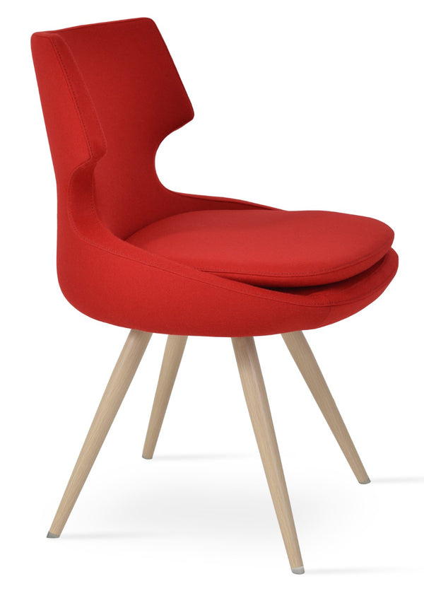 Soho Concept Patara Star Chair - Elegant Dining Chair With Stylish Fabric Options & 10-year Guarantee, Walnut Natural,Red  Soho-concept-dining-chair-05350