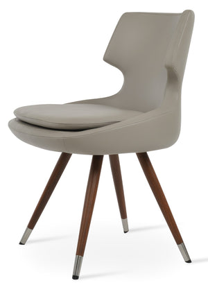 Soho Concept Patara Star Chair - Stylish Leatherette Dining Chair With Memory Swivel & 2-year Guarantee, Black Walnut,Light Grey  Soho-concept-dining-chair-05355