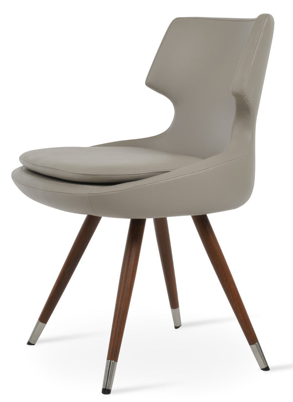 Soho Concept Patara Star Chair - Stylish Leatherette Dining Chair With Memory Swivel & 2-year Guarantee, Black Walnut,Light Grey  Soho-concept-dining-chair-05355