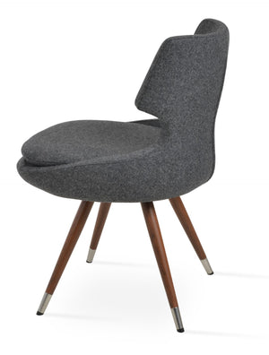 Soho Concept Patara Star Chair - Stylish Dining Chair In Camira Blazer Wool With 10-year Guarantee & Swivel Design Walnut,Dark Grey  Soho-concept-dining-chair-05354