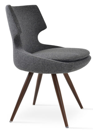 Soho Concept Patara Star Chair: Stylish Dining Chair In Dark Grey With Steel Base, 10-year Guarantee & Swivel Seat Walnut,Dark Grey  Soho-concept-dining-chair-05356