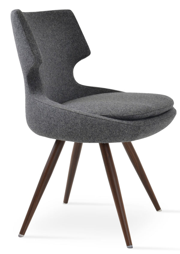 Soho Concept Patara Star Chair: Stylish Dining Chair In Dark Grey With Steel Base, 10-year Guarantee & Swivel Seat Walnut,Dark Grey  Soho-concept-dining-chair-05356