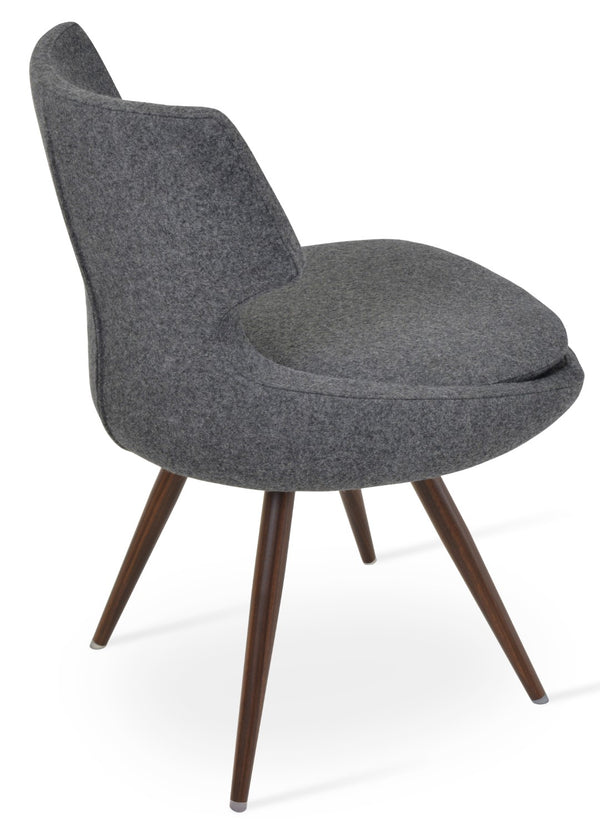 Soho Concept Patara Star Chair: Stylish Dining Chair In Dark Grey With Steel Base, 10-year Guarantee & Swivel Seat Walnut,Dark Grey  Soho-concept-dining-chair-05356